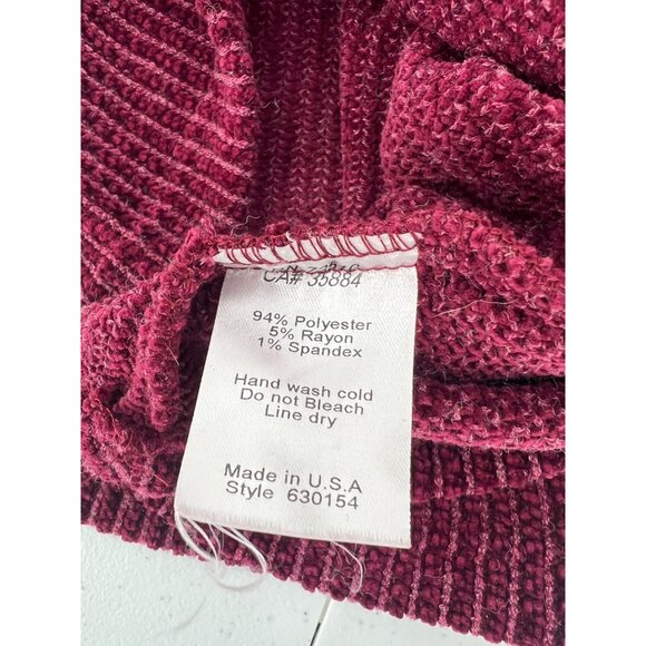 Ivy‎ Jane M/L Burgundy Chenille Cowl Neck Sweater - Picture 4 of 7